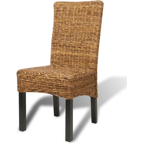 Swen Studio -  Dining Chairs 6 pcs Abaca and Solid Mango Wood